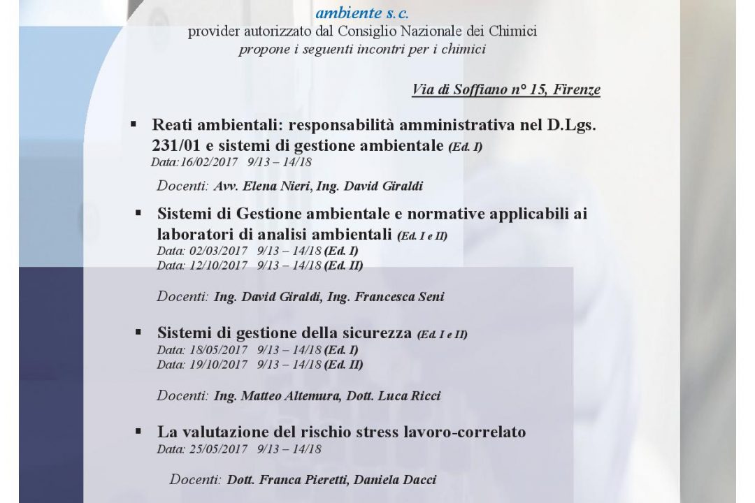 Formazione chimici 2017