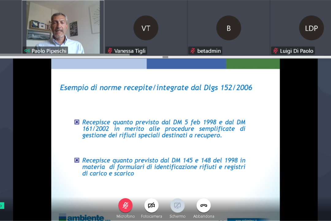 Concluso il corso Gestione Rifiuti – Modulo di approfonditamento tecnico