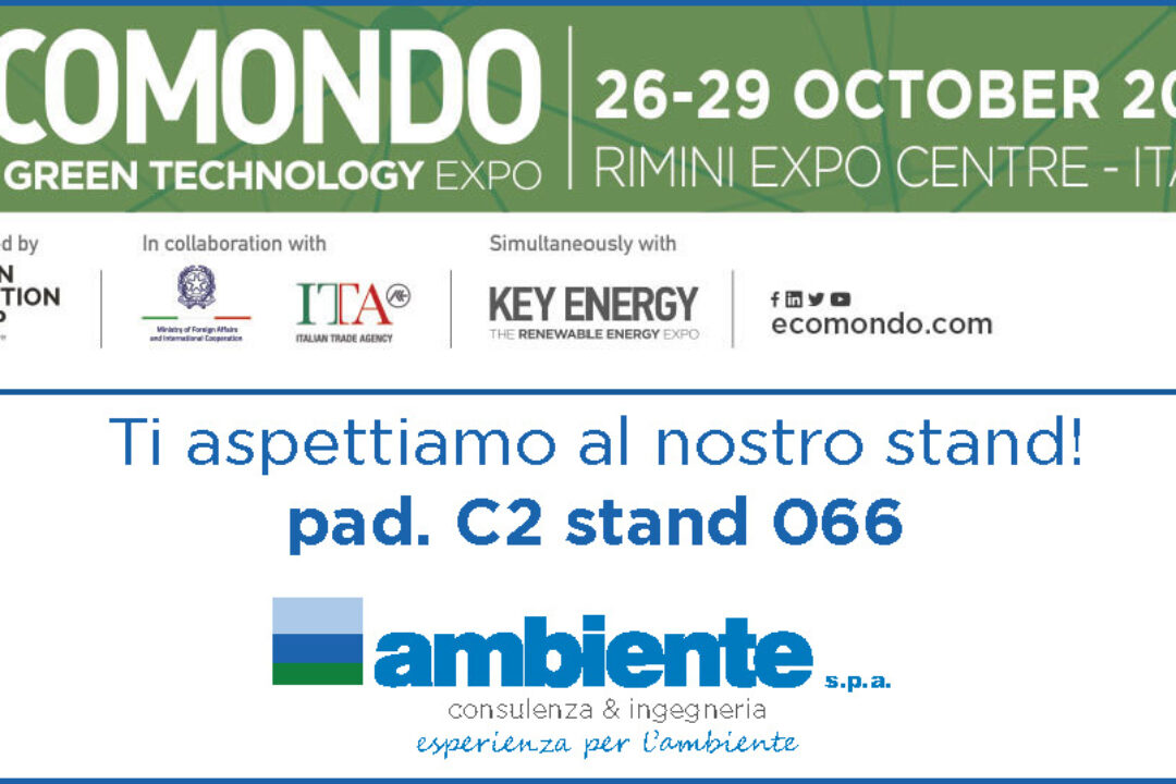 Ti aspettiamo a Ecomondo 2021, a Rimini dal 26 al 29 ottobre
